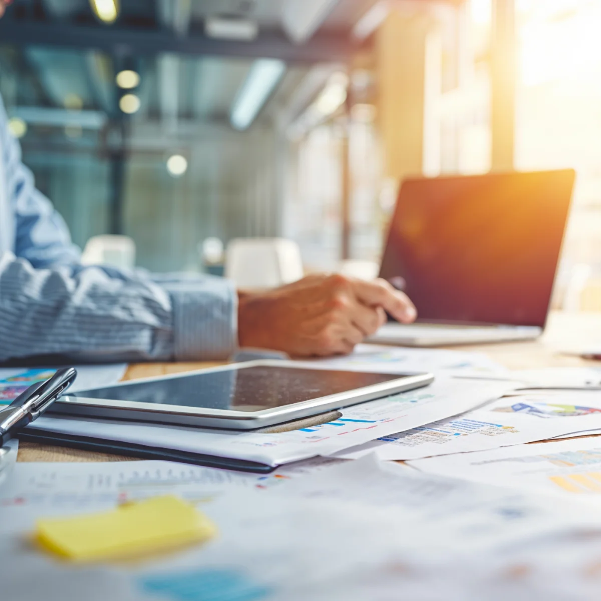 Personen analysieren Energiedaten und Diagramme am Laptop – Symbol für professionelles Energiedatenmanagement und Energieoptimierung durch GEW Wilhelmshaven.